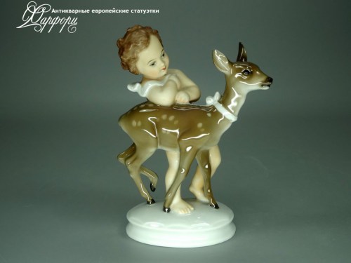 Купить фарфоровые статуэтки Rosenthal, Путти с олененком, Германия